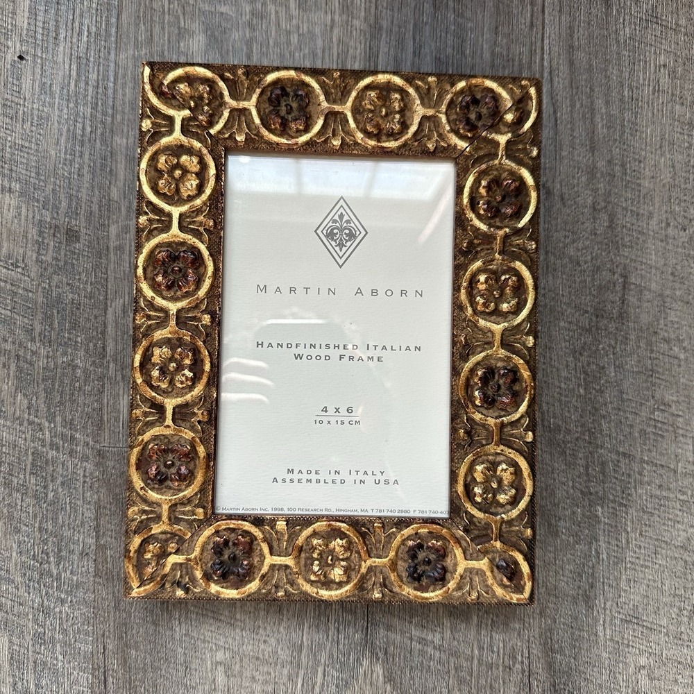 Martin Aborn 4"x6" Photo Hand-Finished Italian Wood Ornate Frame Made in Italy
